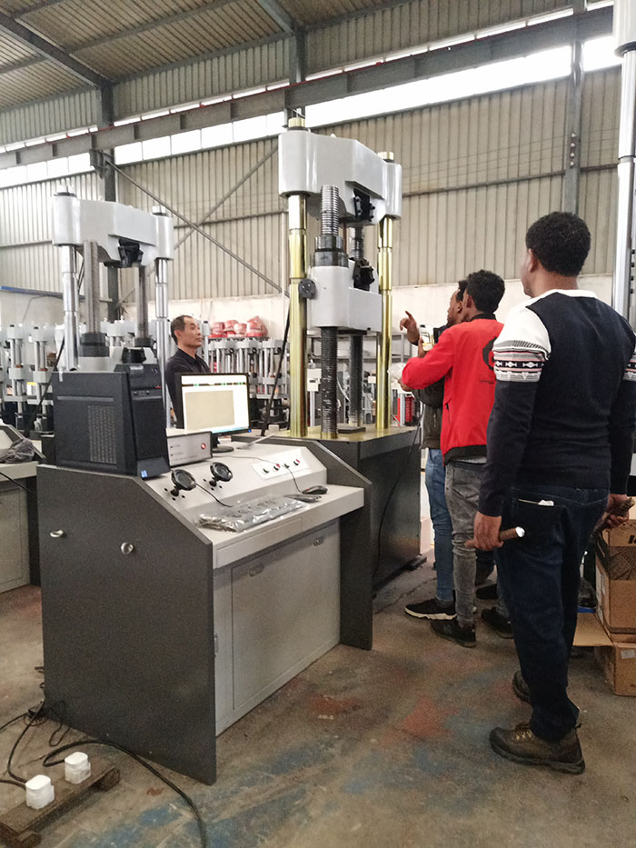 濟南辰達(dá)國外客戶到廠驗收試驗機設(shè)備