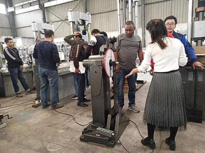 濟南辰達(dá)國外客戶到廠驗收試驗機設(shè)備